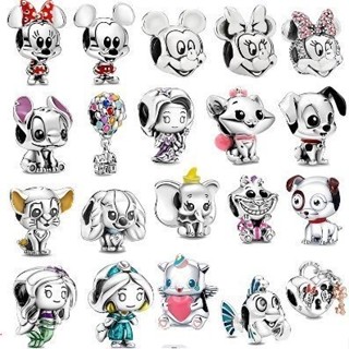 Em estoque✨✨Berloques Da Série Disney Em Prata 925 Mickey e Minnie jóia fina
