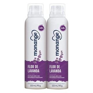 Kit 2 Desodorante Monange Flor de Lavanda Aerosol Antitranspirante 48h 150ml