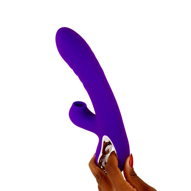 Vibrador de Ponto G com 12 Modos de Vibração e Estimulador Clitoriano com 4 Modos de Pulsação - Pretty Love Jersey - 12,6 x 3,7 cm