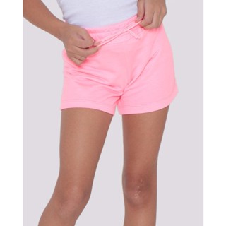 Short Moletinho Juvenil Básico Neon Rosa