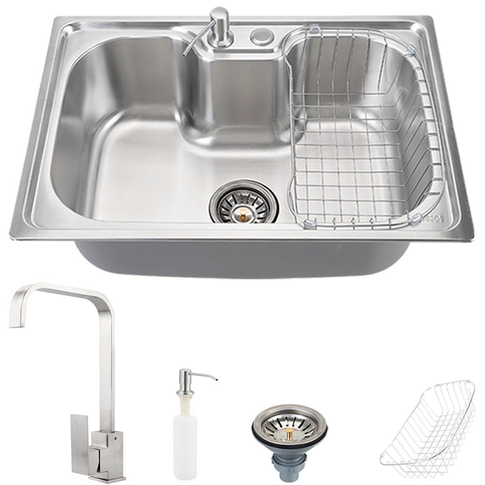 Cuba para cozinha com acessórios carajás e Torneira misturador monocomando gourmet São lorenço Pingoo - Home & Living