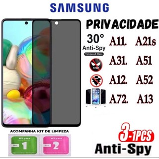 Película De Vidro Privacidade 3D Anti Spy Samsung A11/A21S/A31/A51/A12/A52/A72/A13
