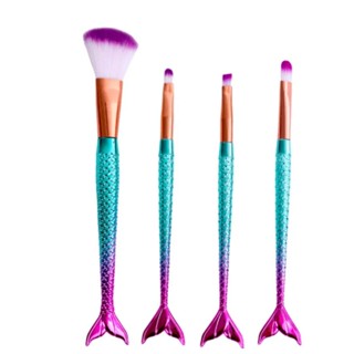 4 Pincel de maquiagem Sereia Blush, Contorno, Po e Sombra