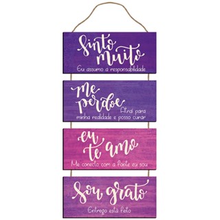Placa Decorativa Em Mdf - Sinto Muito - 21,5 X 52 Cm