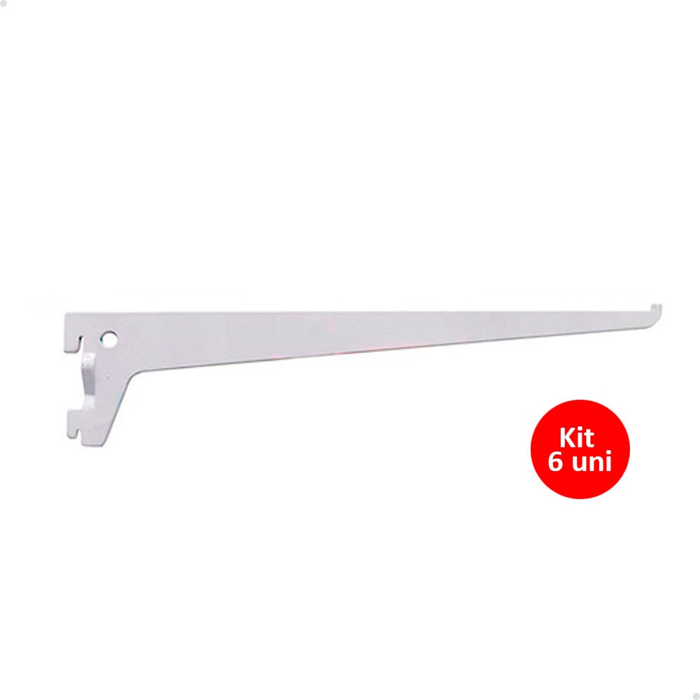 6 Suportes Para Trilho Cremalheira Prateleira 30cm Branco em Oferta na Shopee