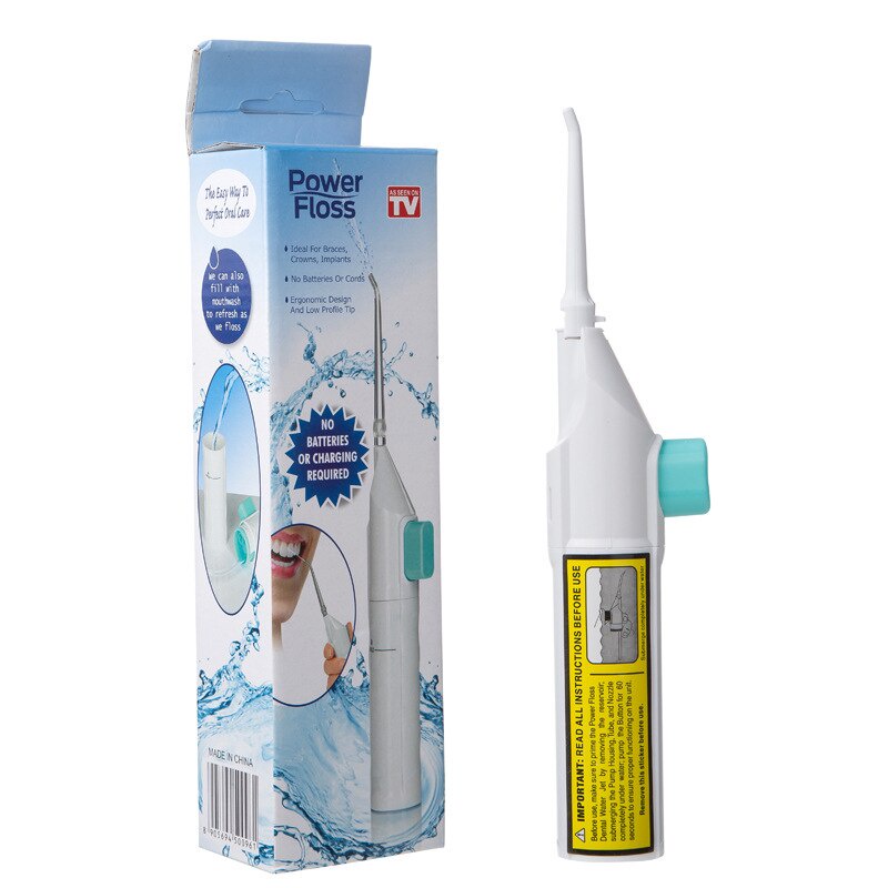 Irrigador Bucal Fio Dental De Água Portátil Manual Limpador de Dente e Gengiva Power Floss