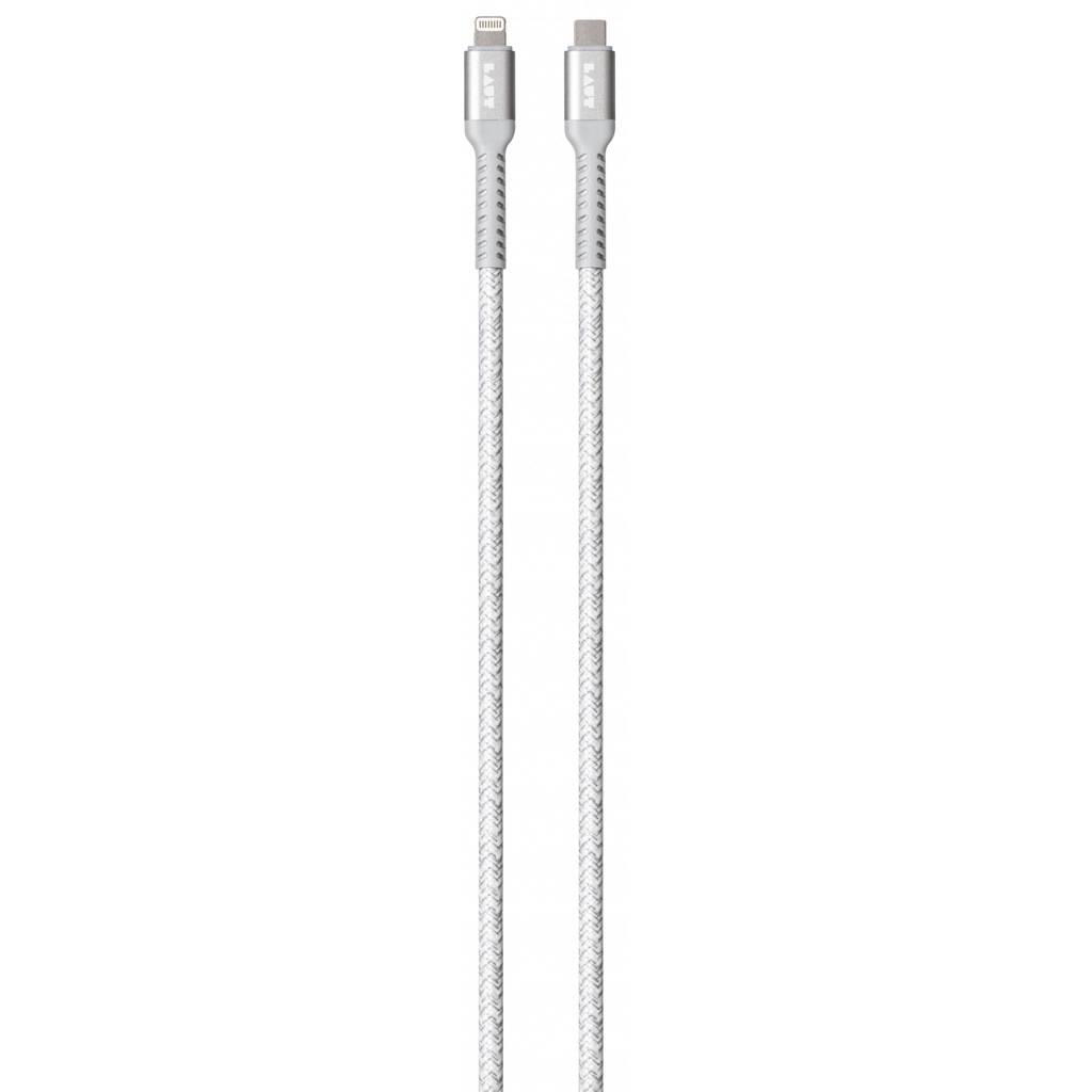 Cabo rápido para iPhone nylon resistente USB-C para lightning cinza Laut 1,2 metro