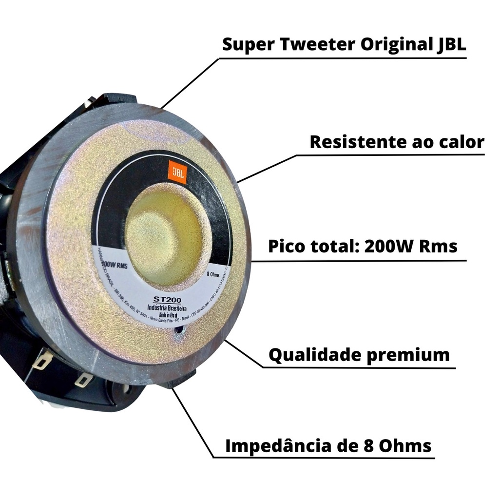 SUPER TWEETER ST200 JBL SELENIUM ORIGINAL POTENTE FORTE 100W RMS 8 OHMS DIAFRAGMA FENÓLICO KRAPTON · foto 2