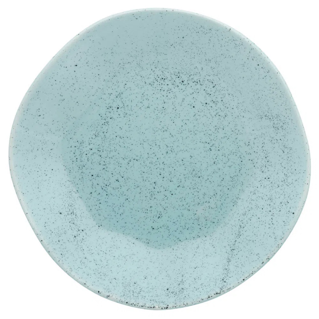 Prato Raso Ryo Blue Bay Azul Claro 27,5cm Oxford Porcelana para Almoços e Jantares Com Estilo