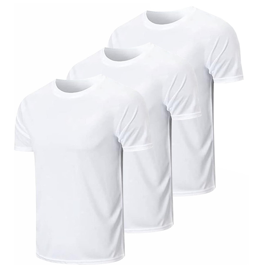 Kit 3 Camisetas Masculinas Básicas 100% Poliéster Para Silk Sublimação em Oferta na Shopee