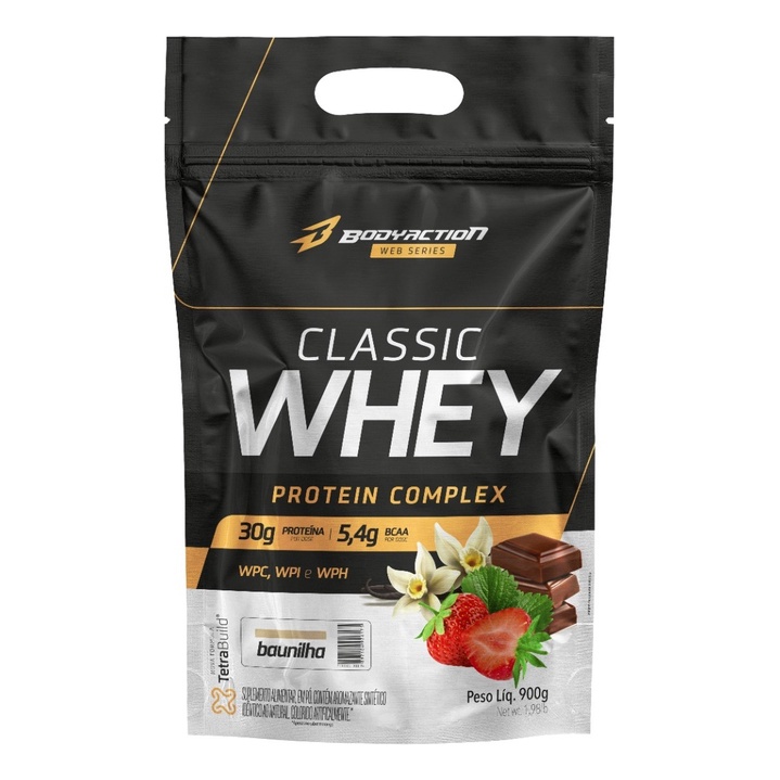 Whey Protein 3W Isolado Concentrado Hidrolisado Classic 900g - Bodyaction em Oferta na Shopee