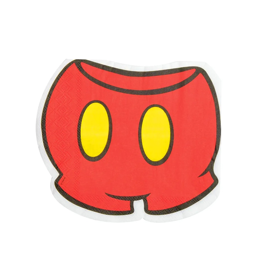 Guardanapo de Papel Shorts do Mickey - Vermelho - 16cm - 20 unidades - Cromus - Rizzo - Home & Living
