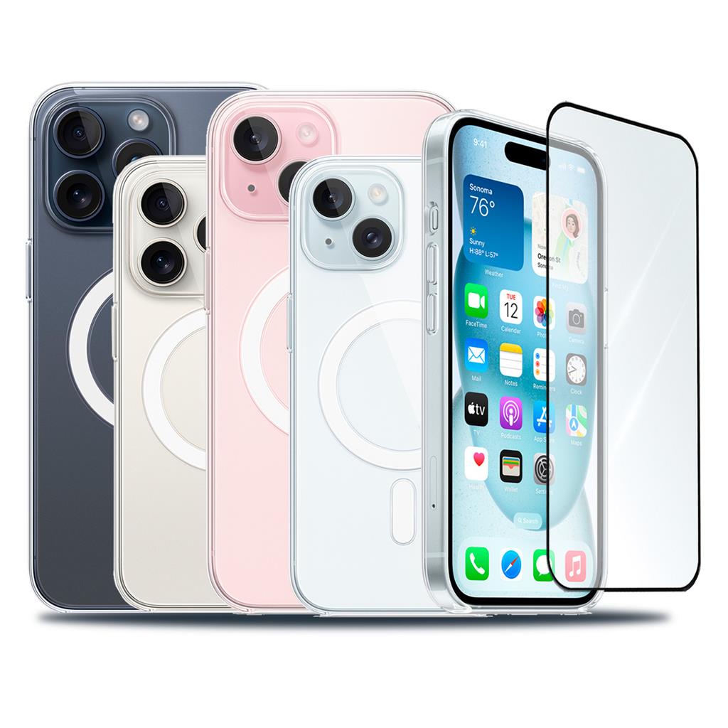Kit Pelicula 3D + Capinha iPhone 15 Case MagSafe Magnetica Carregamento Inducao e Sem Fio Todos os Modelos iPhone 15 Plus, iPhone 15 Pro, iPhone 15 Pro Max