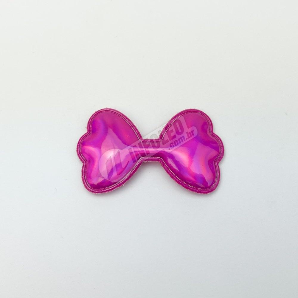 Aplique Laço PVC Rosa Pink 5x3cm
