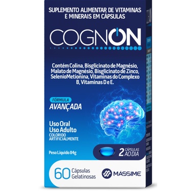 Cognon 1000mg - Foco e Concentração - 60 Cáps. Massime