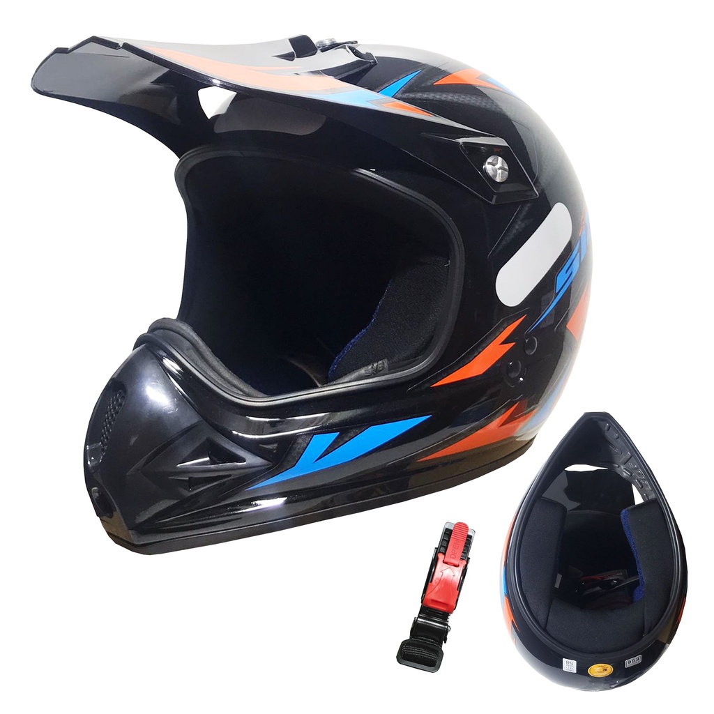 Capacete Ebf Moto Motocross New Six Cross Muck S/ Viseira Forro Removível Lavável Tamanho 58