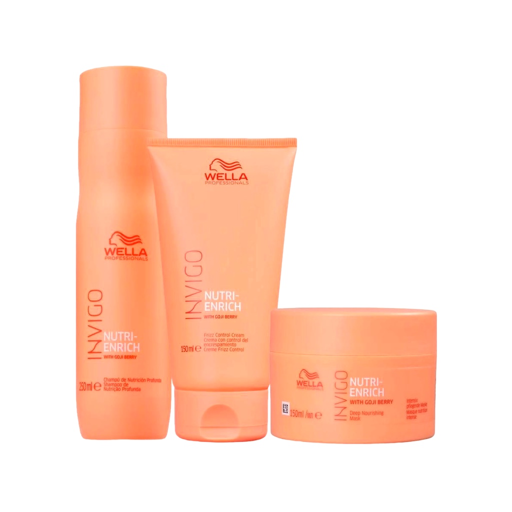 Kit Nutri Enrich Shampoo, Leave-in e Máscara - Wella - Beauty
