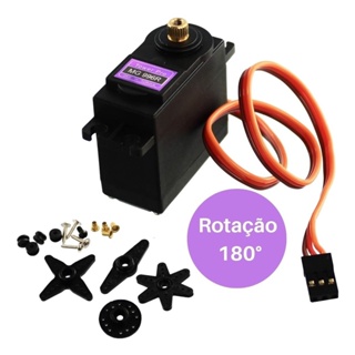 Servo Motor MG996R Tower Pro 180° 11kgf.cm de Posição com Engrenagens Metálicas MG996 em Oferta na Shopee