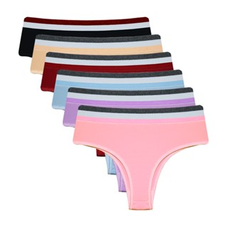 Kit 6 Calcinhas Tanga Com Cós de Microfibra