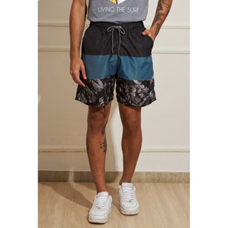 Bermuda Masculina Tactel Listras e Folhas