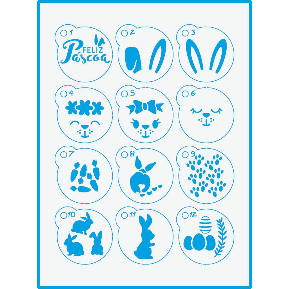 Kit mini Stencil Orelhas, Coelhos, Patinhas –STMI-016 - Litoarte - Rizzo em Oferta na Shopee