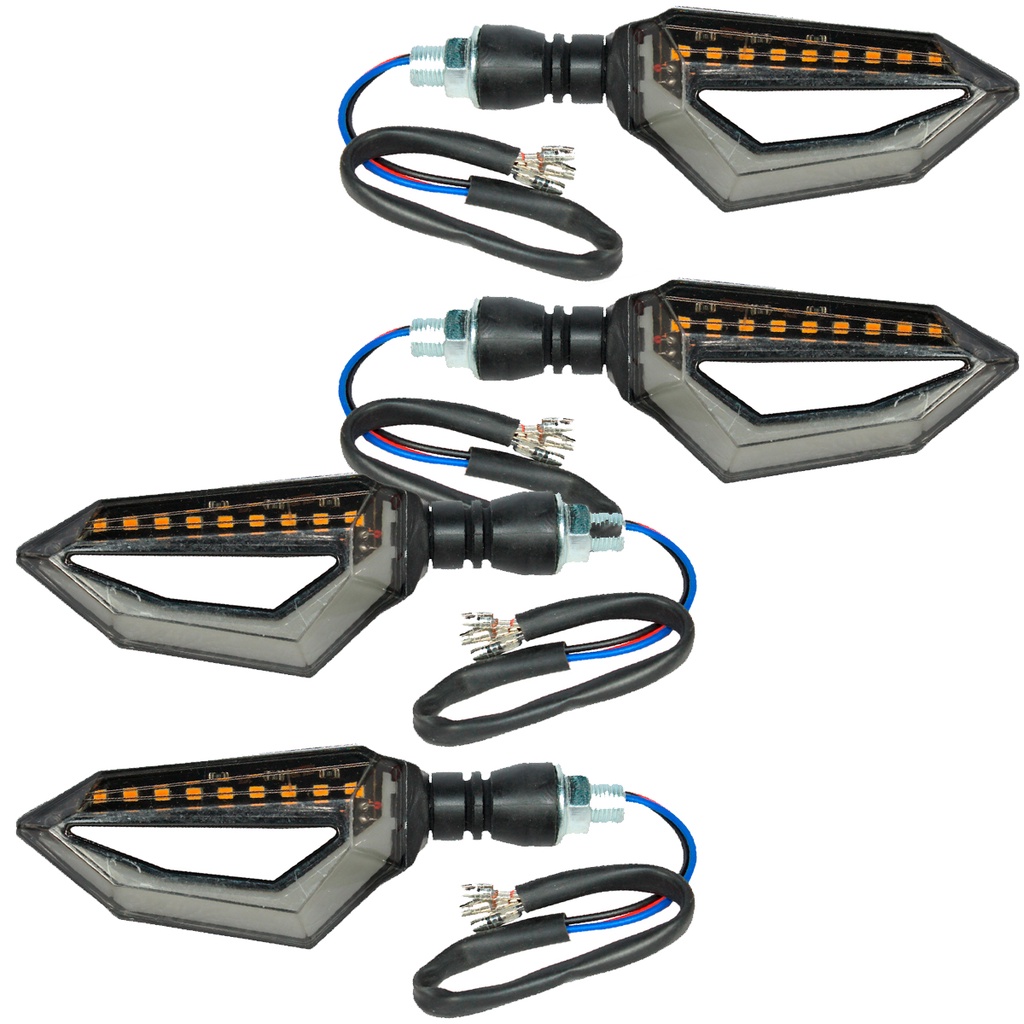 Kit 4 pisca led Vazado Universal CG125 CG150 Fan Titan CB300 XRE300 CBX250 Twister NXR125 NXR150 NXR160 Bros XRE190 YBR