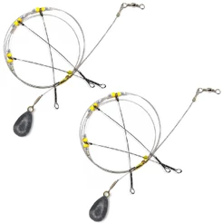 Kit 2 Chicote Pesca Mar C/ 3 Pernadas E 7 Chumbadas