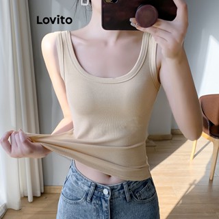 Lovito Casual Blusa Feminina Lisa Básica LNE27209 (Damasco/Marrom)