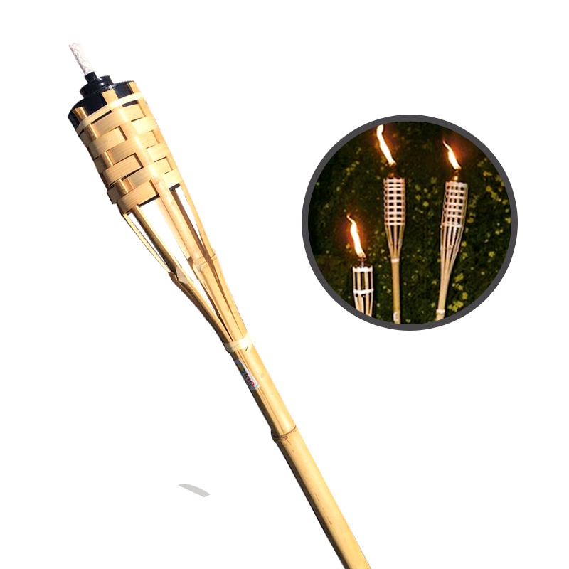 Tocha de Bambu 120 Cm Lamparina Festas Decoração Jardim Luau Casamento Igreja Festa Junina Arraiá C/Pavio