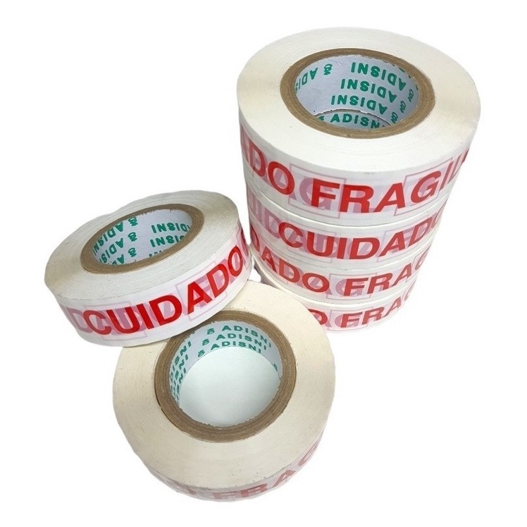 Fita Larga 500m Cuidado Frágil Embalar Caixa Branca Env 24h