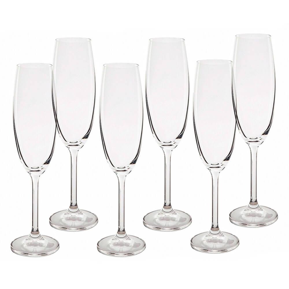 Conjunto de Taças de Champanhe Bohemia Cristal 6 peças 220ml 4S032/220