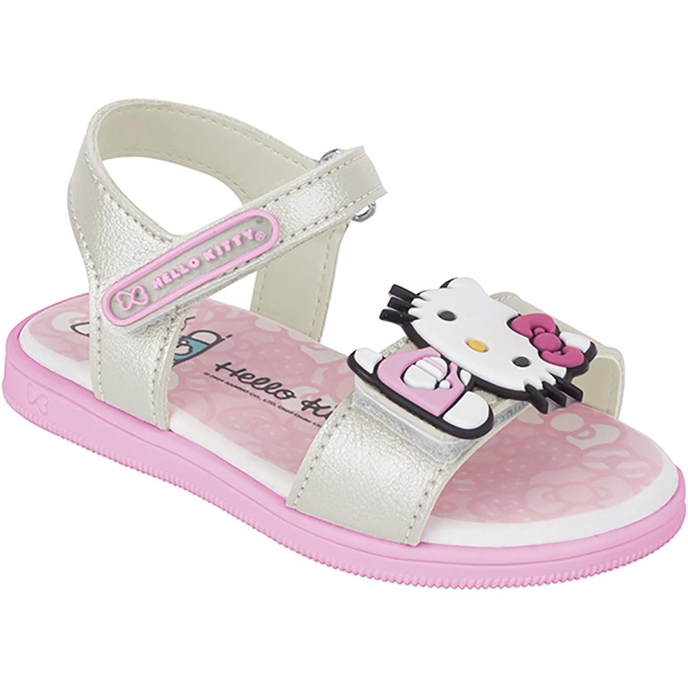 Sandália Infantil Hello Kitty baby by WorldColors - Off White/rosa