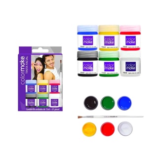 Tinta Facial Colormake Liquida Com 06 Cores + Pincel em Oferta na Shopee