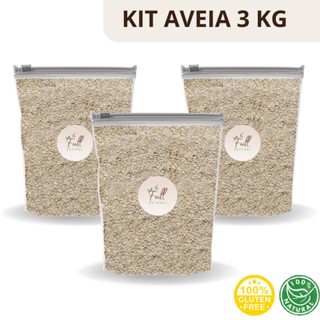 Aveia em Flocos Finos Pura Kit com 3 Kg