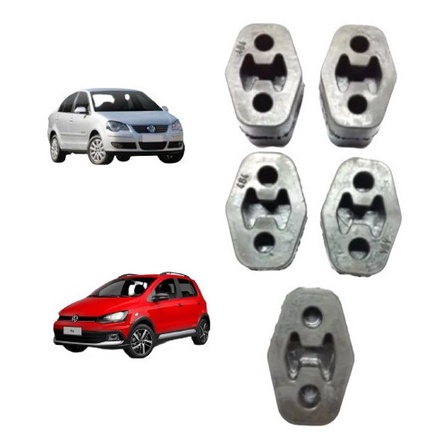 5 Borracha Coxim Do Escapamento Fox Polo Voyage Crossfox  GOLF LOGUS SAVEIRO  POINTER Spacefox