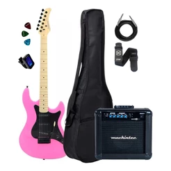 Guitarra Eletrica Strinberg Sts100 Rosa Capa Cubo Acessorios