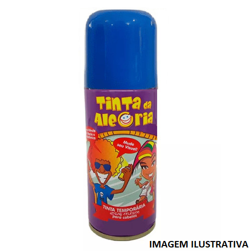 TINTA SPRAY TEMPORARIA PARA CABELO 150ML AZUL TINTA DA ALEGRIA*