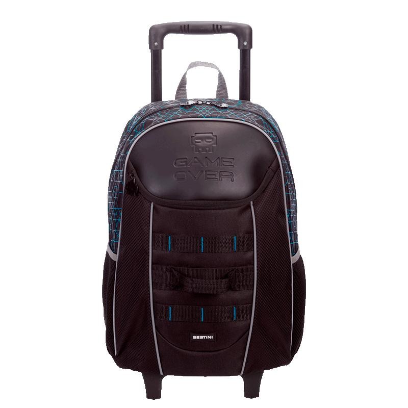 Mochila de Rodinhas Grande Sestini X Game Over - Colorido - Baby & Kids Fashion