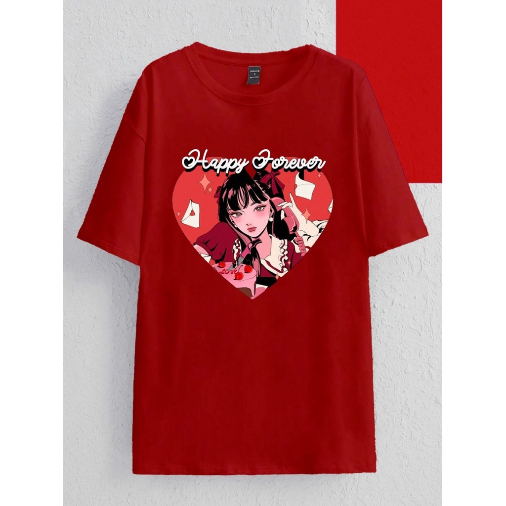 Camiseta Solta Camiseta Estética Estampa Telefone Bolo Laço Amor Coração T Shirt Bordada Camisa