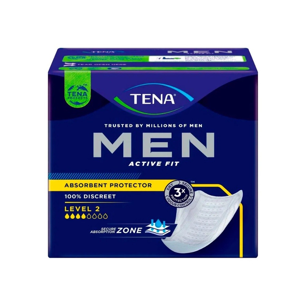 Absorvente Masculino Para Incontinência Urinária Tena Men Nível 2 Médio Com 10 Unidades -