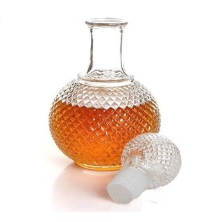 GARRAFA LICOREIRA DE VIDRO 1100ML PARA LICOR WHISKY SUCO BEBIDAS TRANSPARENTE REDONDA CRISTAL BAR ADEGA