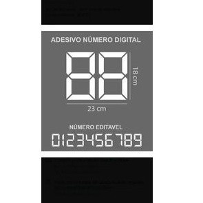 kit 50 Pares Adesivo Ano do Carro, Parabrisas, Número Digital, Lojistas, Concessionárias de veículos