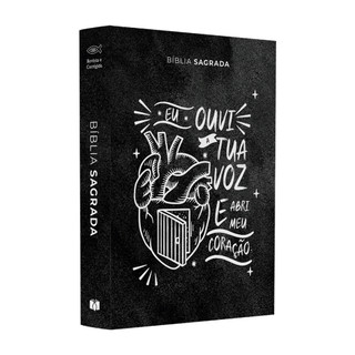 Bíblia Sagrada Média Lettering Abri meu Coração | ARC | Brochura em Oferta na Shopee