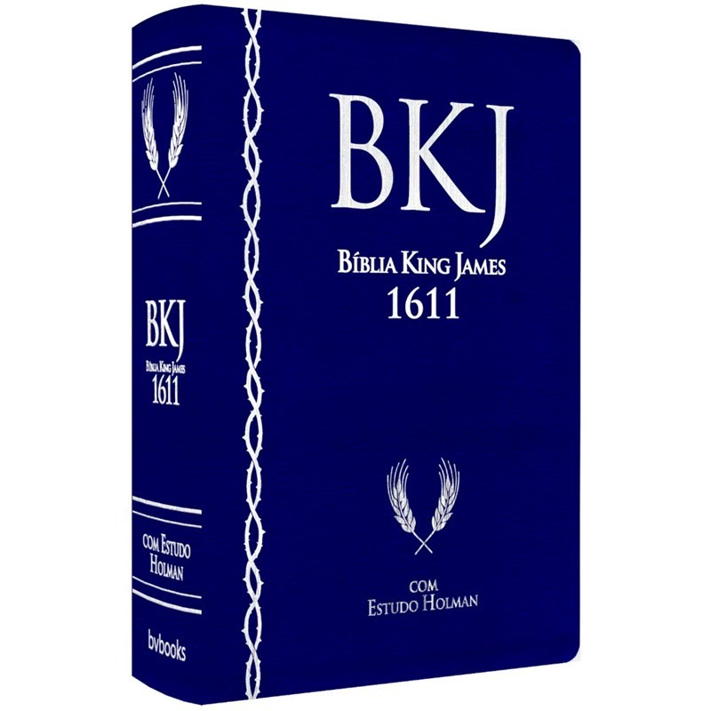 Bíblia Sagrada King James Fiel com Estudo Holman Luxo Azul - Books & Magazines