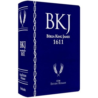 Bíblia Sagrada King James Fiel com Estudo Holman Luxo Azul em Oferta na Shopee