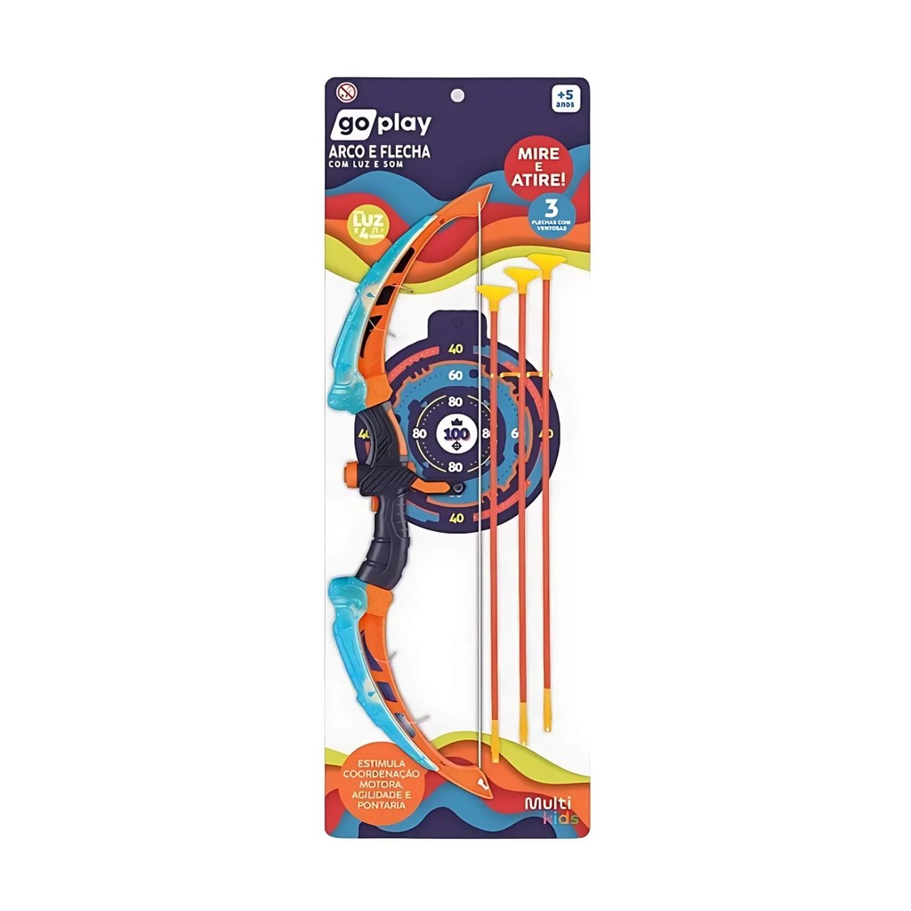 Brinquedo Infantil Arco e Flecha Go Play Com Luz e Som Multikids - BR2326 em Oferta na Shopee