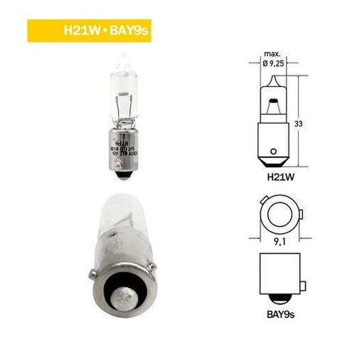 Lâmpada H21w 12v Base Com Pino Angular