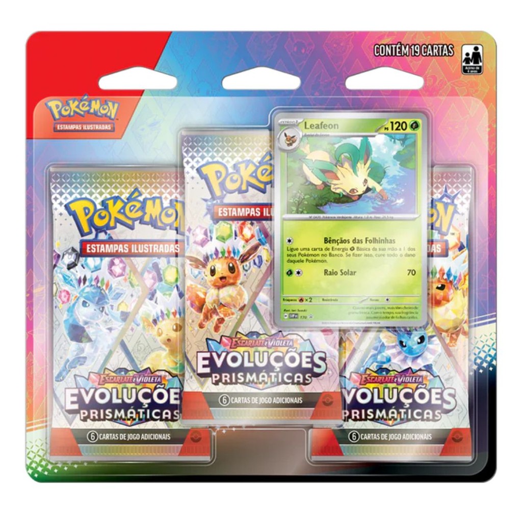 Pokémon TCG Blister Leafeon Triplo Evoluções Prismaticas em Oferta na Shopee