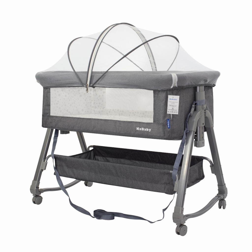 Berço Portátil Moises Co-bed Com Balanço Mosquiteiro e Cesto Cinza - Kababy em Oferta na Shopee