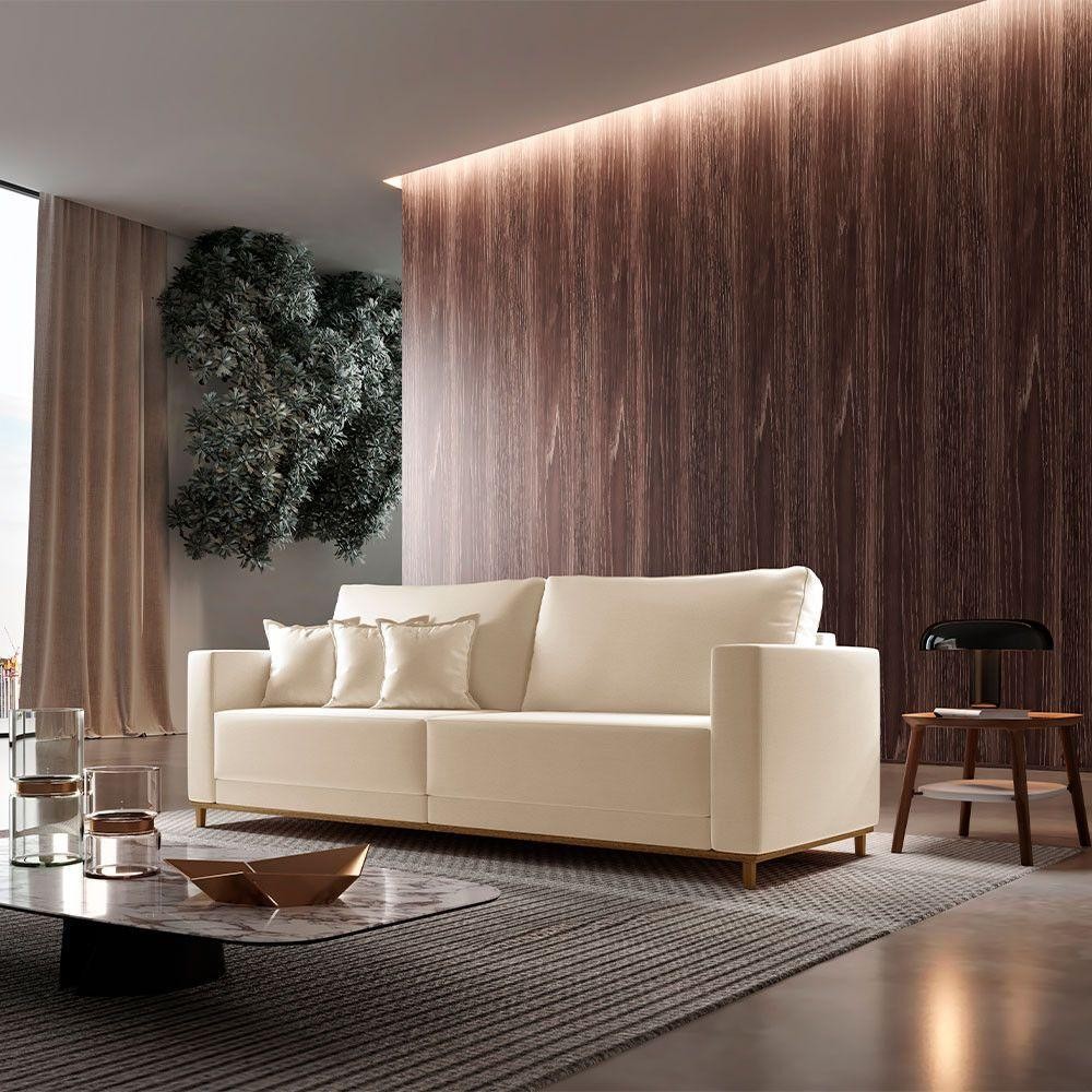 Sofá Djon 02 Módulos De 90cm B20cm Meu Sofá Online A294 Linho Creme